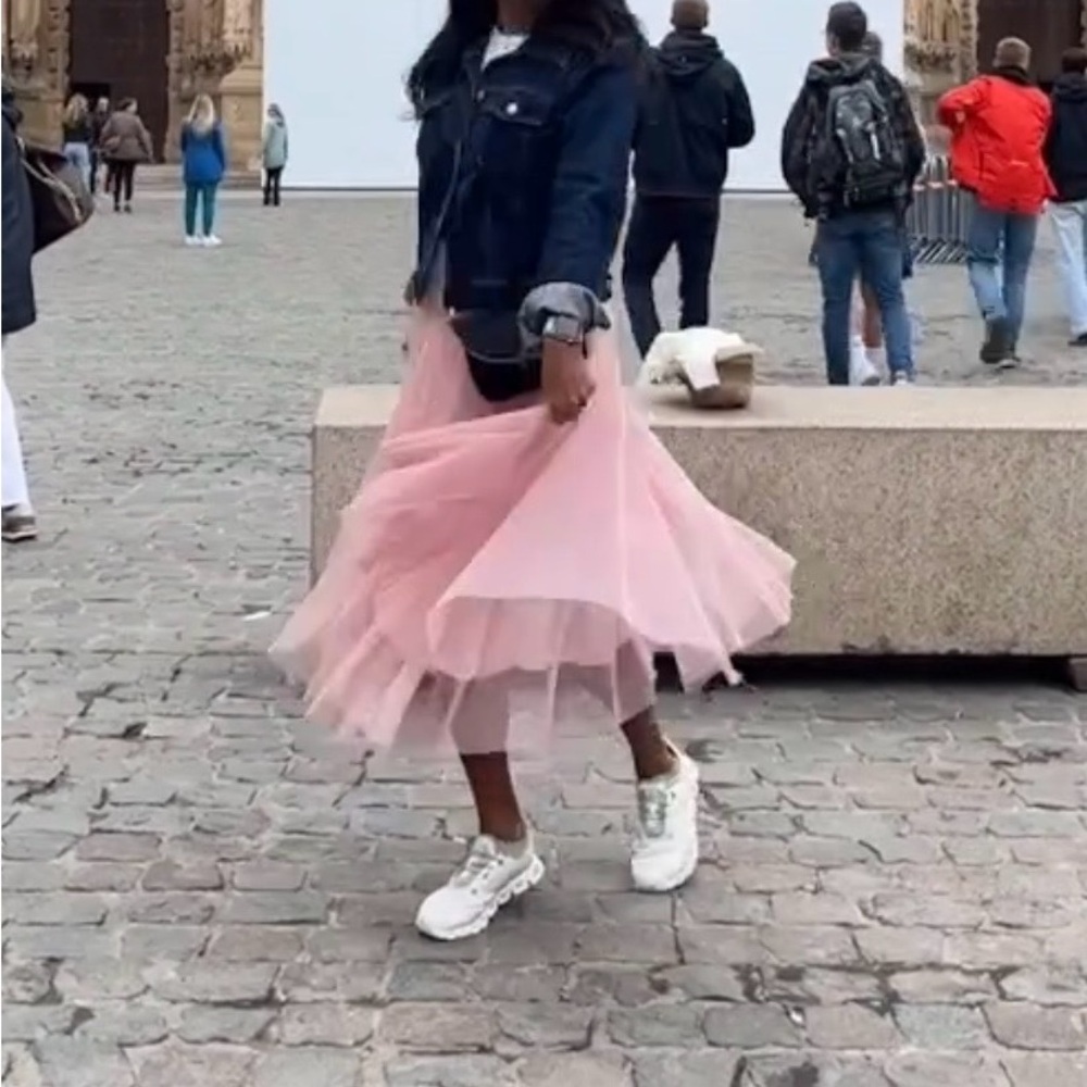 Elegant Pink Tulle Skirt